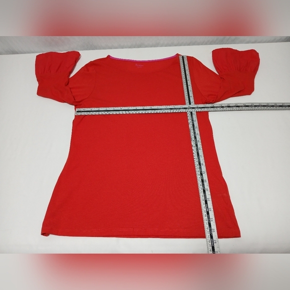 Boden Ladies Crew Neck 3/4 Ruffle Sleeve Top. Size 10 - Picture 3 of 8